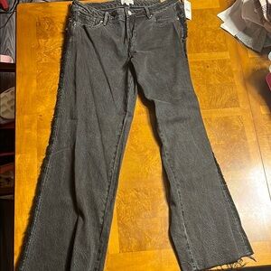 Women's Black Low Rise, Wide Leg Jeans